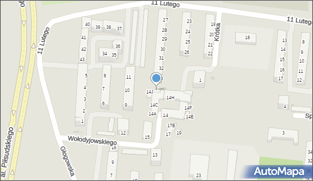 Polkowice, Wołodyjowskiego Michała, 14p, mapa Polkowice