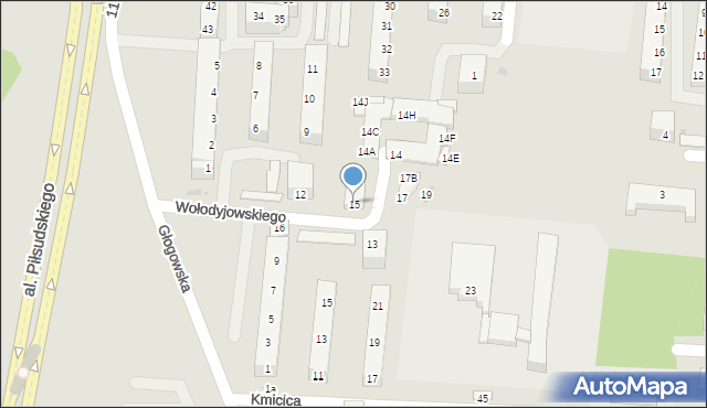 Polkowice, Wołodyjowskiego Michała, 15, mapa Polkowice