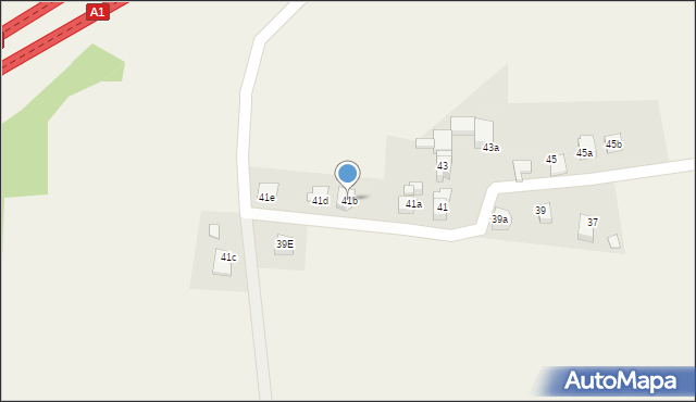 Połomia, Wolności, 41b, mapa Połomia