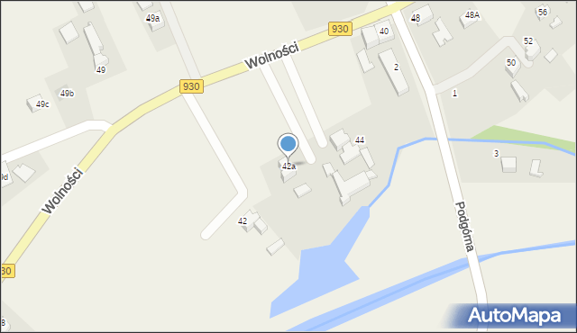 Połomia, Wolności, 42a, mapa Połomia