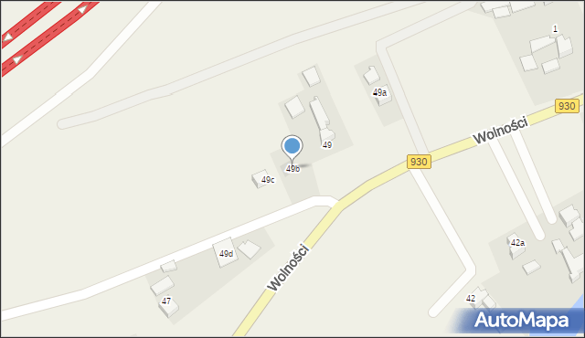 Połomia, Wolności, 49b, mapa Połomia