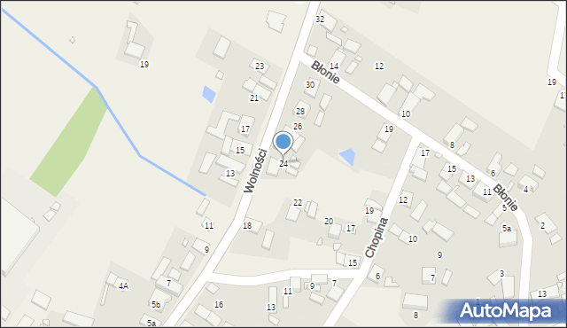 Popielów, Wolności, 24, mapa Popielów