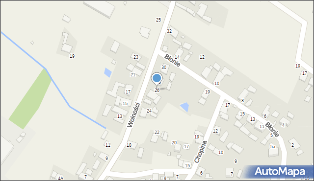 Popielów, Wolności, 26, mapa Popielów