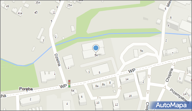 Poręba, Wojska Polskiego, 5A, mapa Poręba