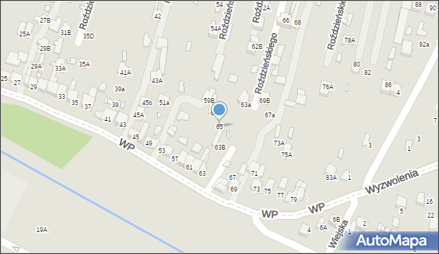 Poręba, Wojska Polskiego, 65, mapa Poręba