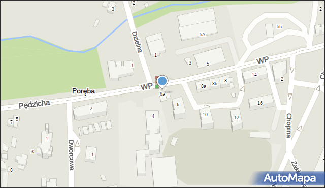 Poręba, Wojska Polskiego, 6a, mapa Poręba