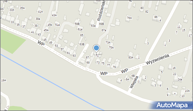 Poręba, Wojska Polskiego, 71a, mapa Poręba