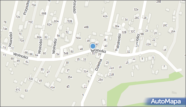 Poręba, Wolności, 31, mapa Poręba