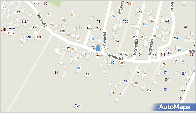 Poręba, Wolności, 73, mapa Poręba