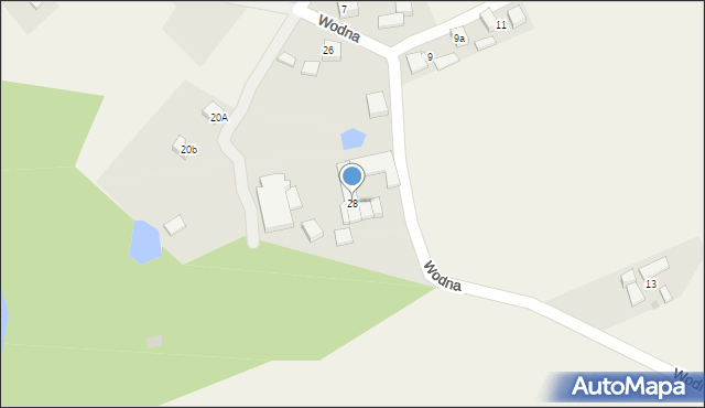 Poręba, Wodna, 28, mapa Poręba