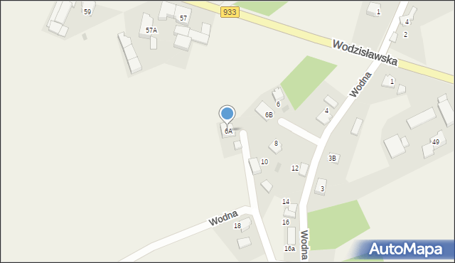 Poręba, Wodna, 6A, mapa Poręba
