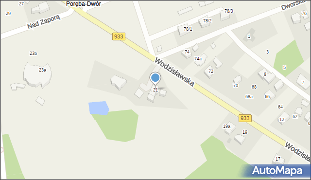 Poręba, Wodzisławska, 21, mapa Poręba