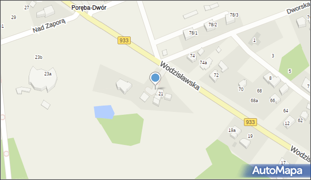 Poręba, Wodzisławska, 23, mapa Poręba