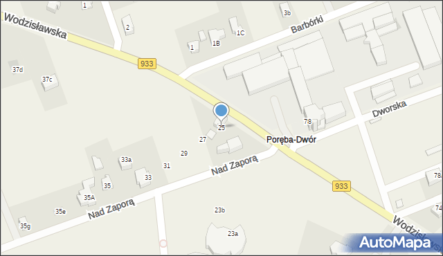 Poręba, Wodzisławska, 25, mapa Poręba