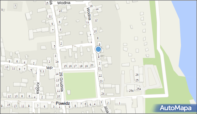 Powidz, Wodna, 4, mapa Powidz