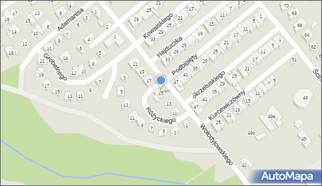 Poznań, Wołodyjowskiego Michała, 15, mapa Poznania