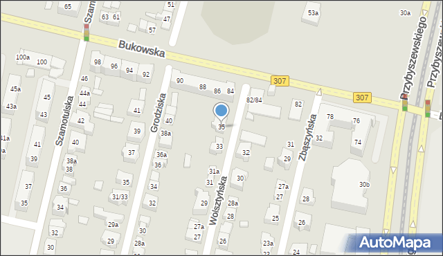 Poznań, Wolsztyńska, 35, mapa Poznania