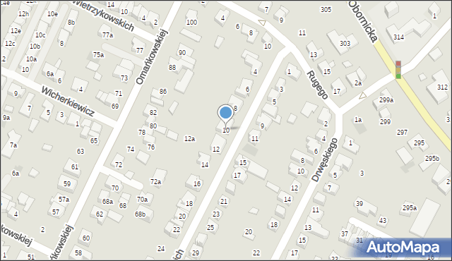 Poznań, Wojkowskich Julii i Antoniego, 10, mapa Poznania