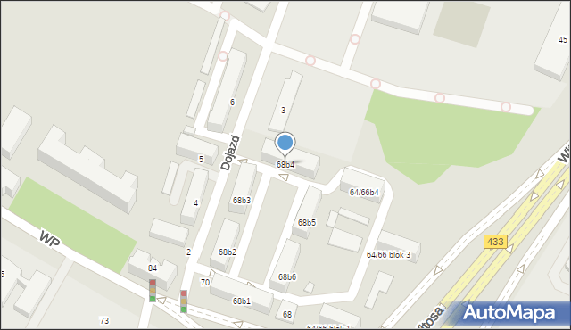 Poznań, Wojska Polskiego, 68b4, mapa Poznania