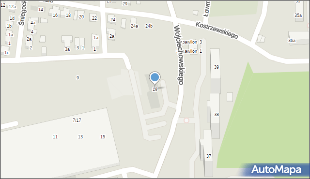 Poznań, Wojciechowskiego Zygmunta, 19, mapa Poznania