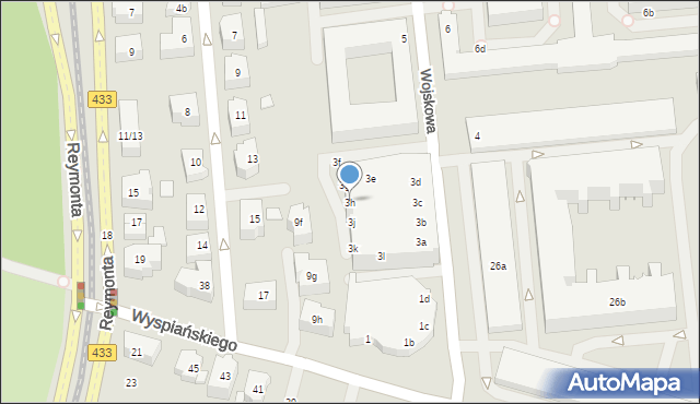 Poznań, Wojskowa, 3h, mapa Poznania