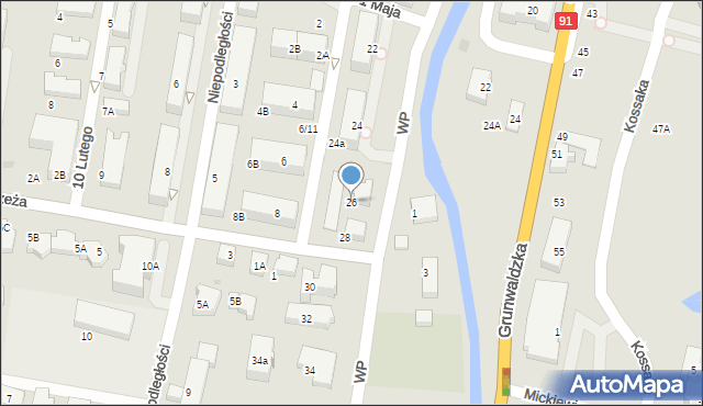 Pruszcz Gdański, Wojska Polskiego, 26, mapa Pruszcz Gdański