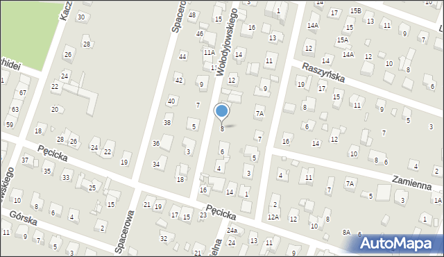 Pruszków, Wołodyjowskiego Michała, 8, mapa Pruszków