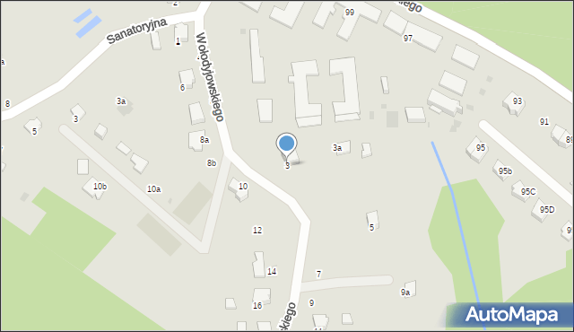 Przemyśl, Wołodyjowskiego Michała, 3, mapa Przemyśla