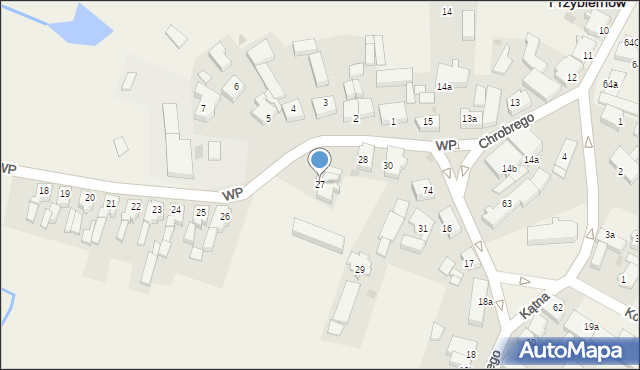 Przybiernów, Wojska Polskiego, 27, mapa Przybiernów