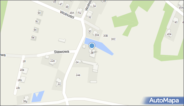 Psary, Wolności, 28, mapa Psary