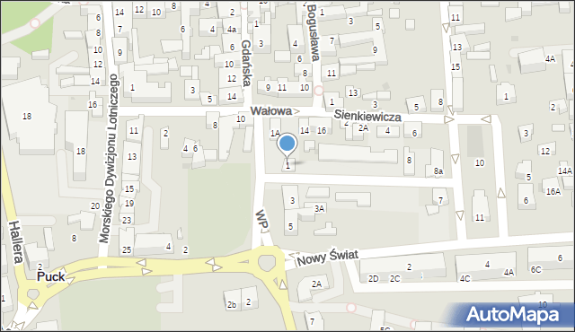 Puck, Wojska Polskiego, 1, mapa Puck