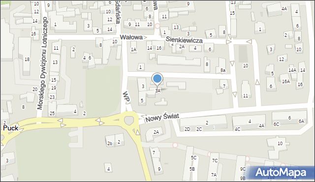 Puck, Wojska Polskiego, 3A, mapa Puck