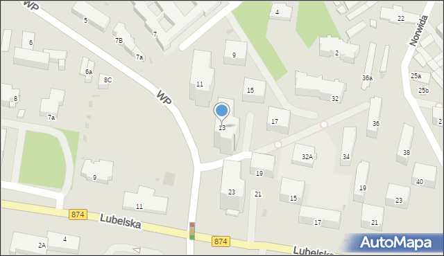 Puławy, Wojska Polskiego, 13, mapa Puław