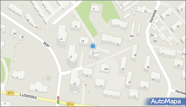 Puławy, Wojska Polskiego, 17, mapa Puław