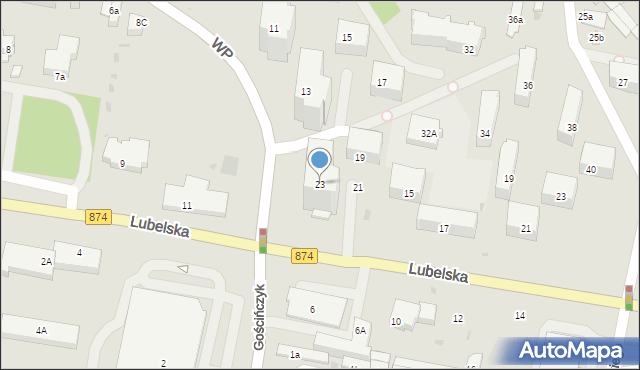 Puławy, Wojska Polskiego, 23, mapa Puław