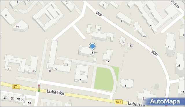 Puławy, Wojska Polskiego, 8, mapa Puław