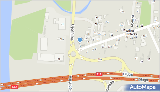 Puławy, Wólka Profecka, 1, mapa Puław