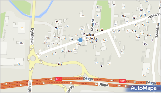 Puławy, Wólka Profecka, 18, mapa Puław