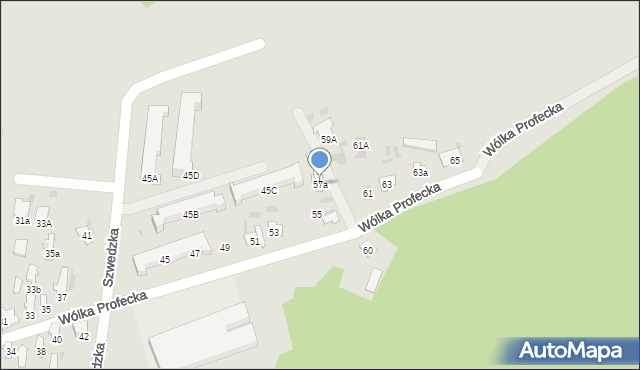 Puławy, Wólka Profecka, 57a, mapa Puław