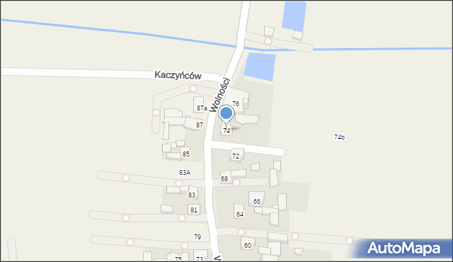 Pyrzowice, Wolności, 74, mapa Pyrzowice