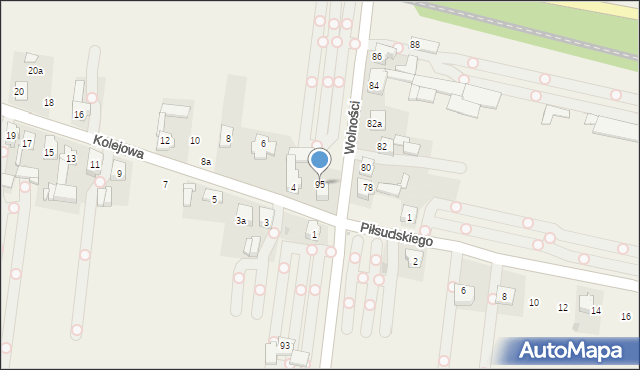 Pyrzowice, Wolności, 95, mapa Pyrzowice