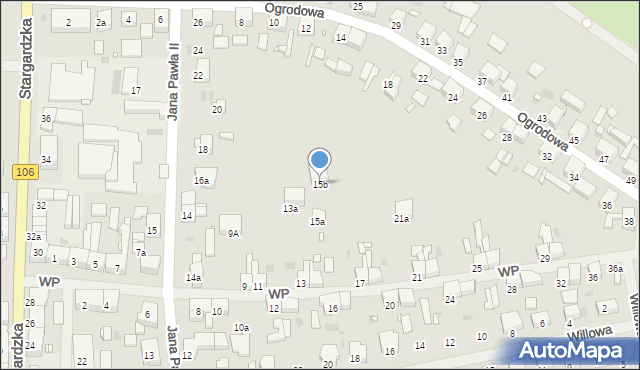 Pyrzyce, Wojska Polskiego, 15b, mapa Pyrzyce