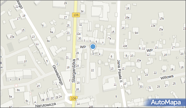 Pyrzyce, Wojska Polskiego, 2, mapa Pyrzyce