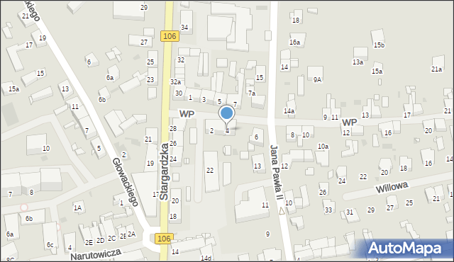 Pyrzyce, Wojska Polskiego, 4, mapa Pyrzyce