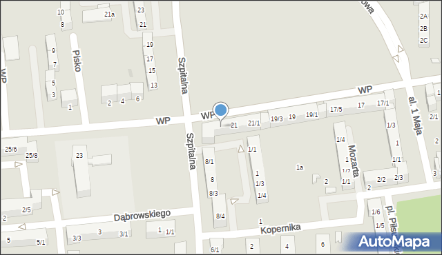 Pyskowice, Wojska Polskiego, 21/4, mapa Pyskowice