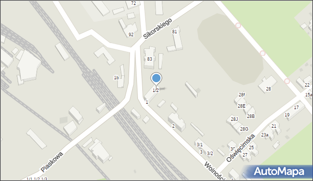 Pyskowice, Wolności, 1/2, mapa Pyskowice