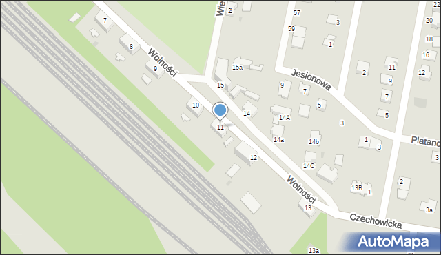 Pyskowice, Wolności, 11, mapa Pyskowice