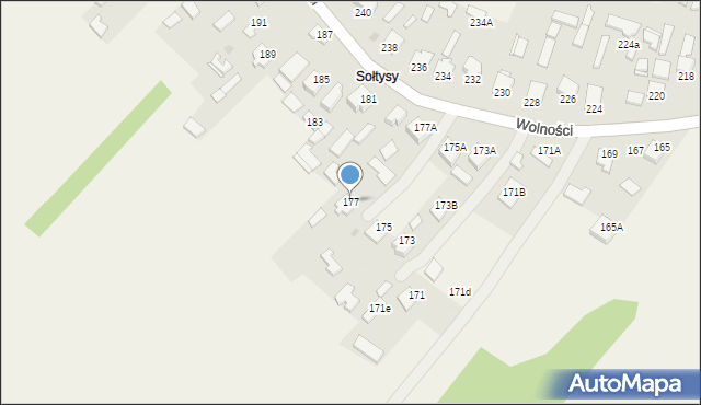 Pysznica, Wolności, 177, mapa Pysznica