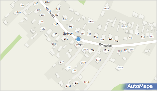 Pysznica, Wolności, 177A, mapa Pysznica