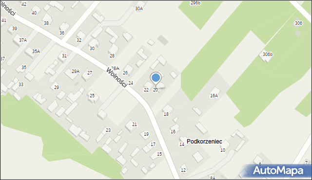 Pysznica, Wolności, 20, mapa Pysznica